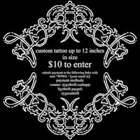 custom tattoo up to 12 inches $10 to enter