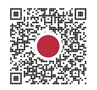 a qr code with a red circle on it